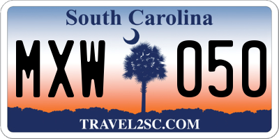SC license plate MXW050