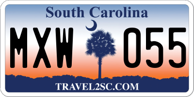 SC license plate MXW055
