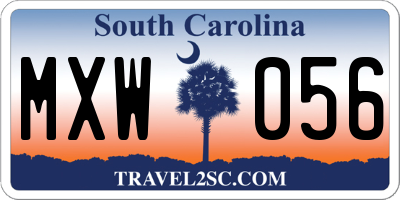 SC license plate MXW056