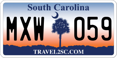 SC license plate MXW059