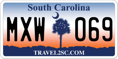 SC license plate MXW069