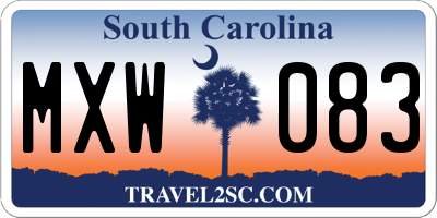 SC license plate MXW083