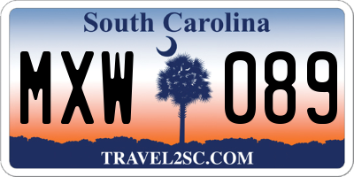 SC license plate MXW089