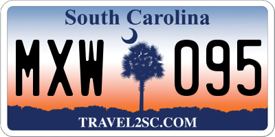 SC license plate MXW095