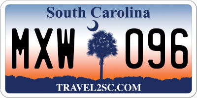 SC license plate MXW096