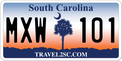 SC license plate MXW101