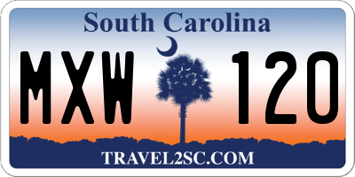 SC license plate MXW120