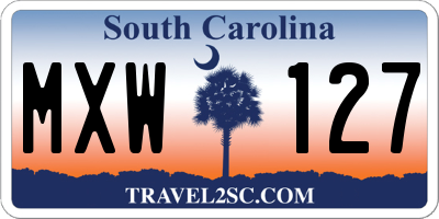 SC license plate MXW127