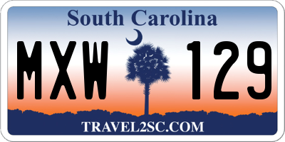 SC license plate MXW129