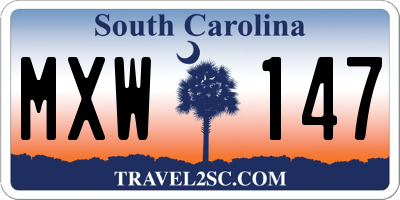 SC license plate MXW147