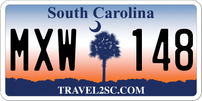 SC license plate MXW148
