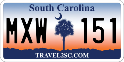 SC license plate MXW151