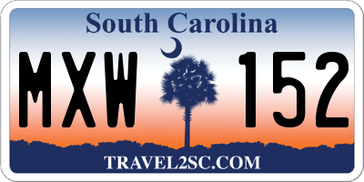 SC license plate MXW152