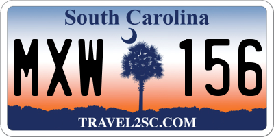 SC license plate MXW156
