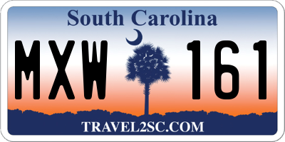 SC license plate MXW161