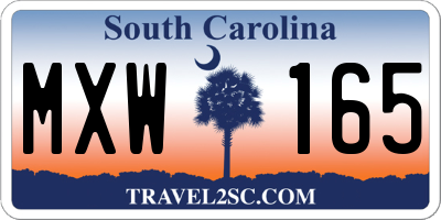 SC license plate MXW165