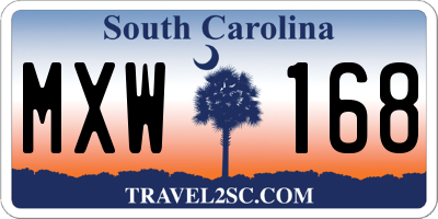 SC license plate MXW168