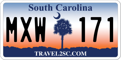 SC license plate MXW171