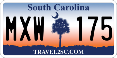 SC license plate MXW175