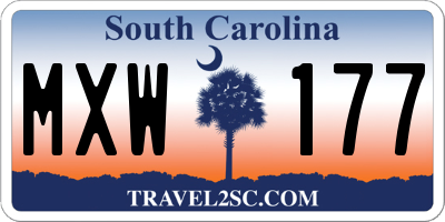 SC license plate MXW177
