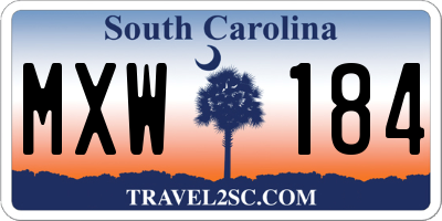 SC license plate MXW184