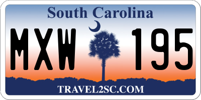 SC license plate MXW195