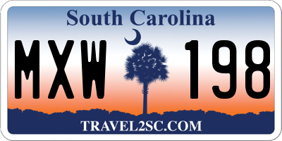 SC license plate MXW198