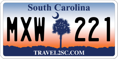 SC license plate MXW221