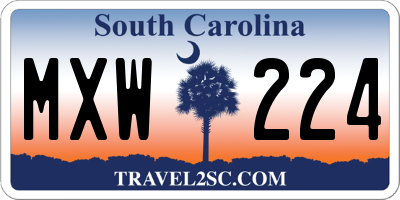 SC license plate MXW224