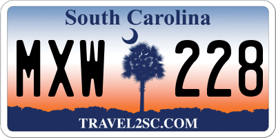 SC license plate MXW228