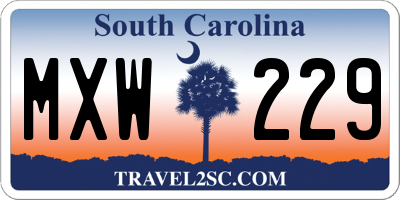 SC license plate MXW229