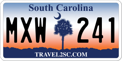SC license plate MXW241
