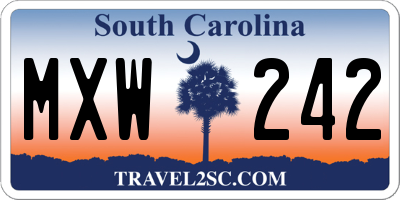 SC license plate MXW242