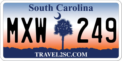 SC license plate MXW249