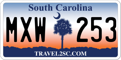 SC license plate MXW253