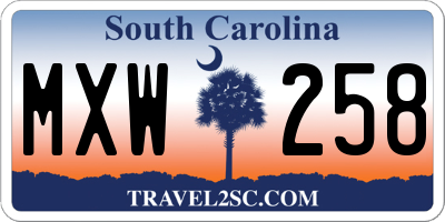 SC license plate MXW258