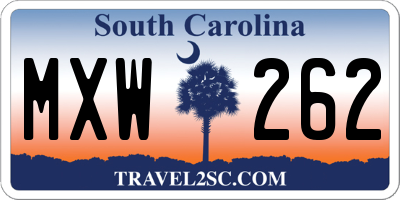 SC license plate MXW262