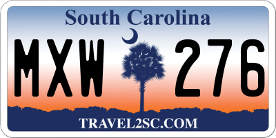 SC license plate MXW276