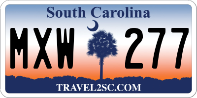 SC license plate MXW277