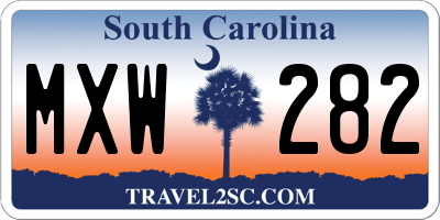 SC license plate MXW282