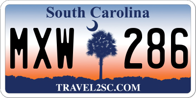 SC license plate MXW286