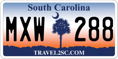 SC license plate MXW288