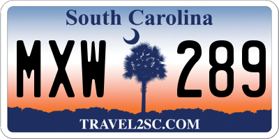 SC license plate MXW289