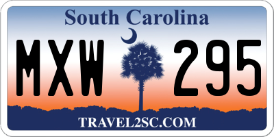 SC license plate MXW295