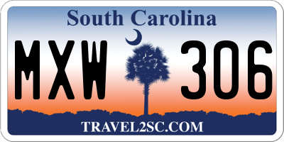 SC license plate MXW306