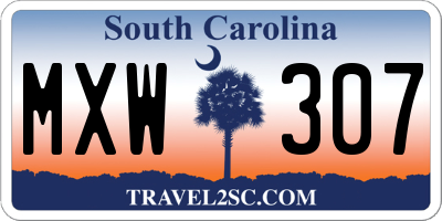 SC license plate MXW307