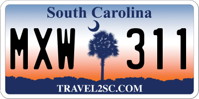 SC license plate MXW311