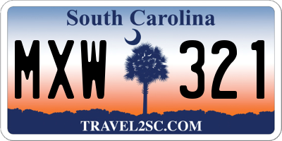 SC license plate MXW321