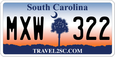 SC license plate MXW322