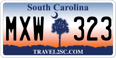 SC license plate MXW323